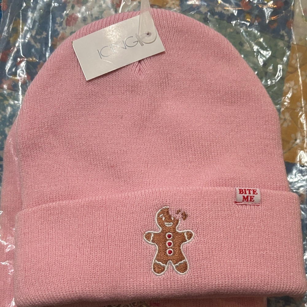 Icing Pink Gingerbread Kids Beanie